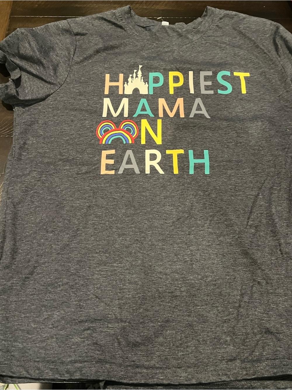 Happiest Mama on Earth Graphic Tee - Gray Disney Magic Kingdom XL